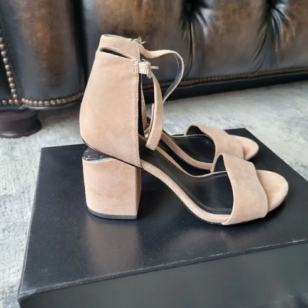 Alexander Wang Abby Suede Tilt-Heel City Sandal 36